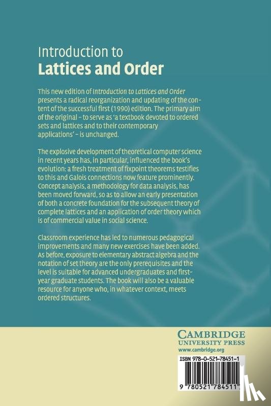 Davey, B. A. (La Trobe University, Priestley, H. A. (University of Oxford) - Introduction to Lattices and Order