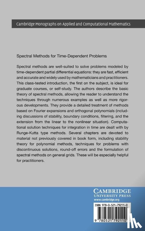 Hesthaven, Jan S. (Brown University, Gottlieb, Sigal (University of Massachusetts, Gottlieb, David (Brown University - Spectral Methods for Time-Dependent Problems