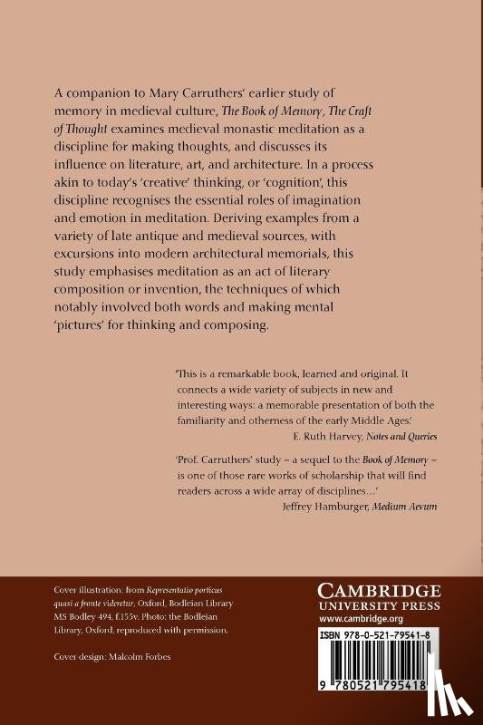 Carruthers, Mary (Professor and Fellow - The Craft of Thought