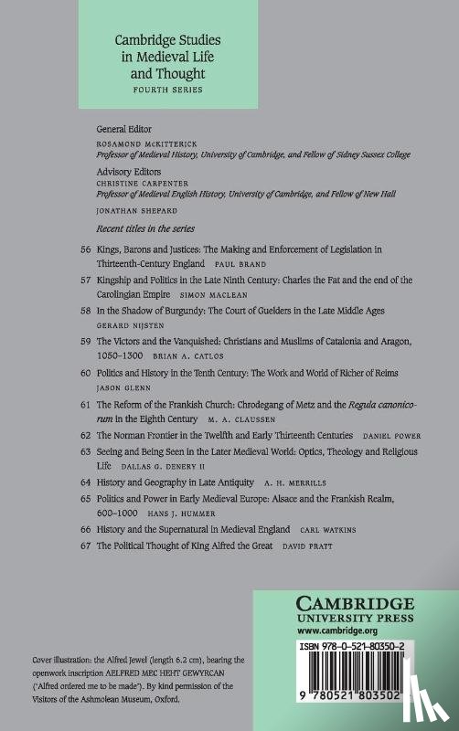 Pratt, David (Downing College - The Political Thought of King Alfred the Great