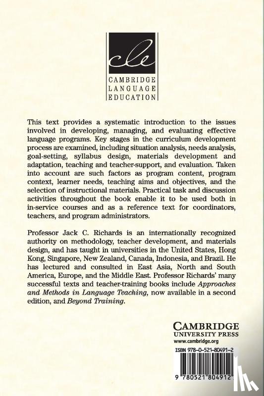 Richards, Jack C. (Southeast Asian Ministers of Education Organization (SEAMEO) Regional Language Centre (RELC) - Curriculum Development in Language Teaching