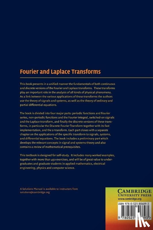 Beerends, R. J., ter Morsche, H. G. (Technische Universiteit Eindhoven, van den Berg, J. C. (Agricultural University, van de Vrie, E. M. (Open Universiteit) - Fourier and Laplace Transforms