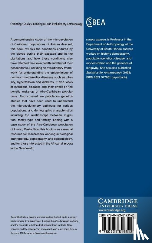Madrigal, Lorena (University of South Florida) - Human Biology of Afro-Caribbean Populations