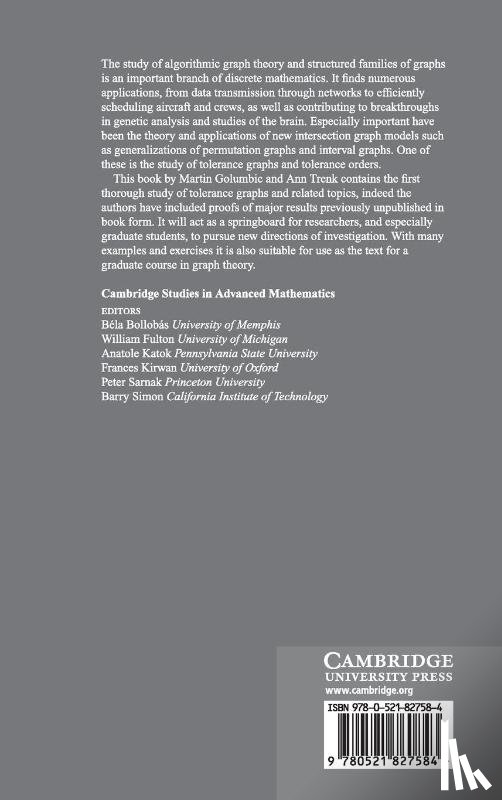 Golumbic, Martin Charles (University of Haifa, Trenk, Ann N. (Wellesley College - Tolerance Graphs