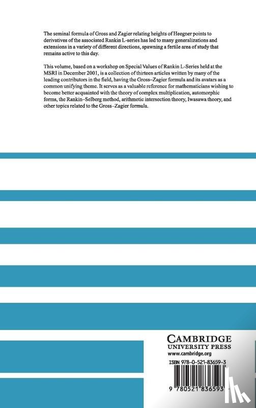  - Heegner Points and Rankin L-Series