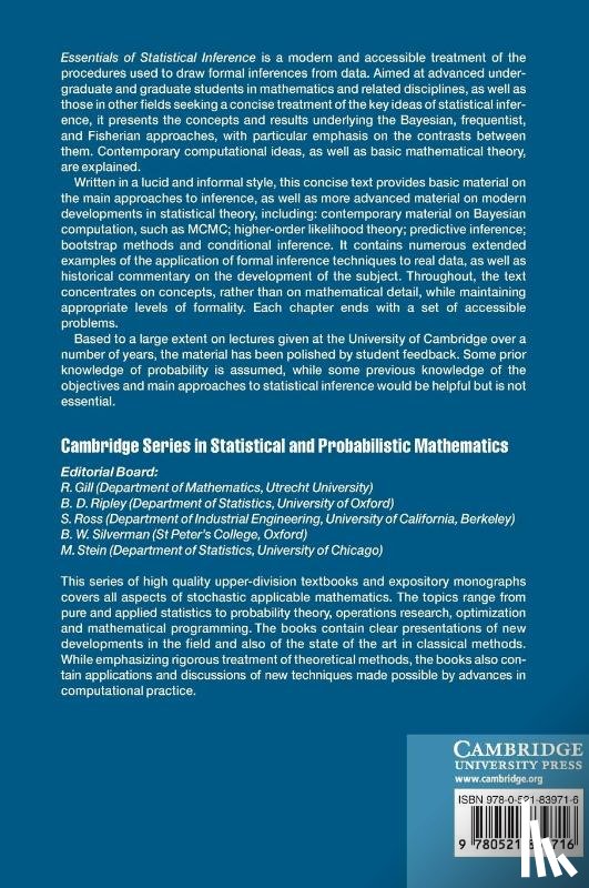 Young, G. A. (Imperial College of Science, Smith, R. L. (University of North Carolina - Essentials of Statistical Inference