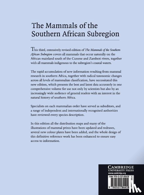 Skinner, J. D. (Professor, Chimimba, Christian T. (Professor - The Mammals of the Southern African Sub-region
