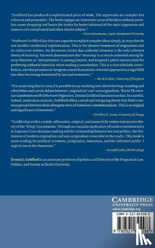 Goldford, Dennis J. (Drake University - The American Constitution and the Debate over Originalism