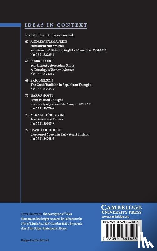 Colclough, David (Queen Mary University of London) - Freedom of Speech in Early Stuart England