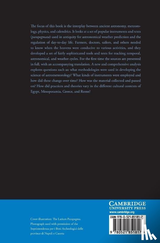 Lehoux, Daryn (University of Manchester) - Astronomy, Weather, and Calendars in the Ancient World