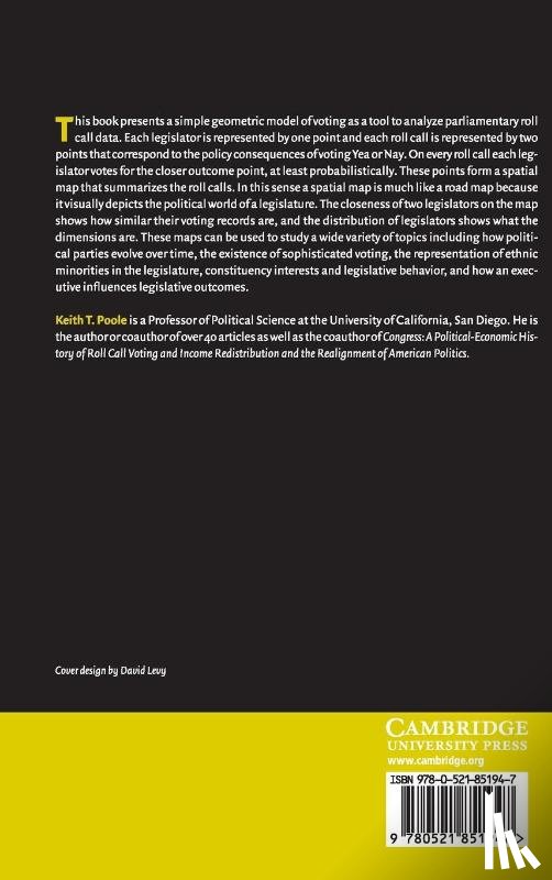 Poole, Keith T. (University of California - Spatial Models of Parliamentary Voting
