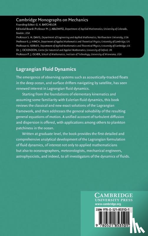 Bennett, Andrew (Oregon State University) - Lagrangian Fluid Dynamics