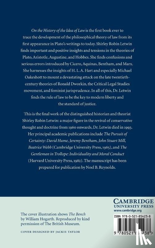 Letwin, Shirley Robin - On the History of the Idea of Law