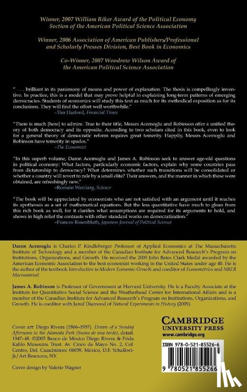 Acemoglu, Daron (Massachusetts Institute of Technology), Robinson, James A. (Harvard University - Economic Origins of Dictatorship and Democracy