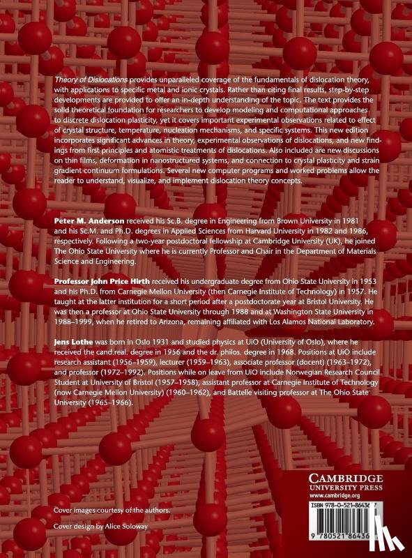 Anderson, Peter M. (Ohio State University), Hirth, John P. (Washington State University), Lothe, Jens (Universitetet i Oslo) - Theory of Dislocations