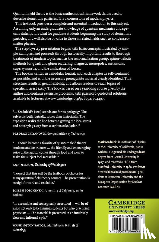 Srednicki, Mark (University of California - Quantum Field Theory