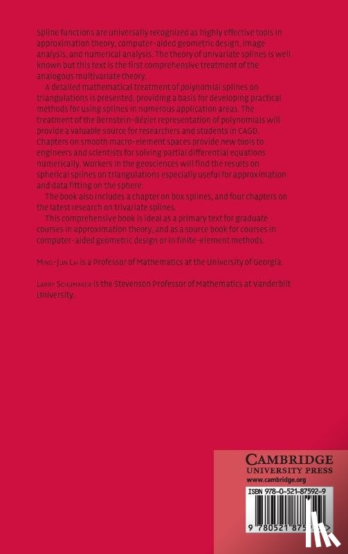 Lai, Ming-Jun (University of Georgia), Schumaker, Larry L. (Vanderbilt University - Spline Functions on Triangulations