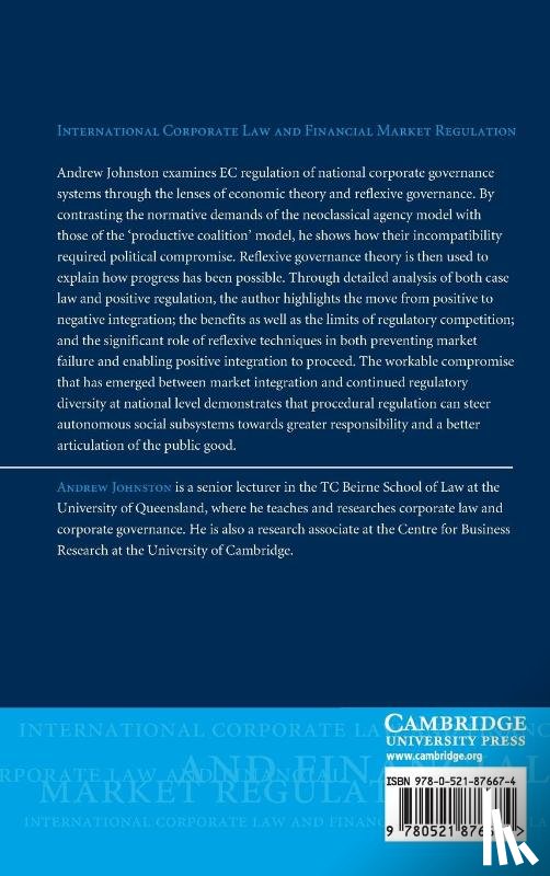 Johnston, Andrew (University of Queensland) - EC Regulation of Corporate Governance