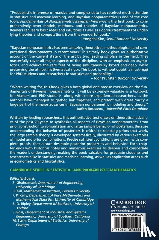 Ghosal, Subhashis (North Carolina State University), van der Vaart, Aad (Universiteit Leiden) - Fundamentals of Nonparametric Bayesian Inference