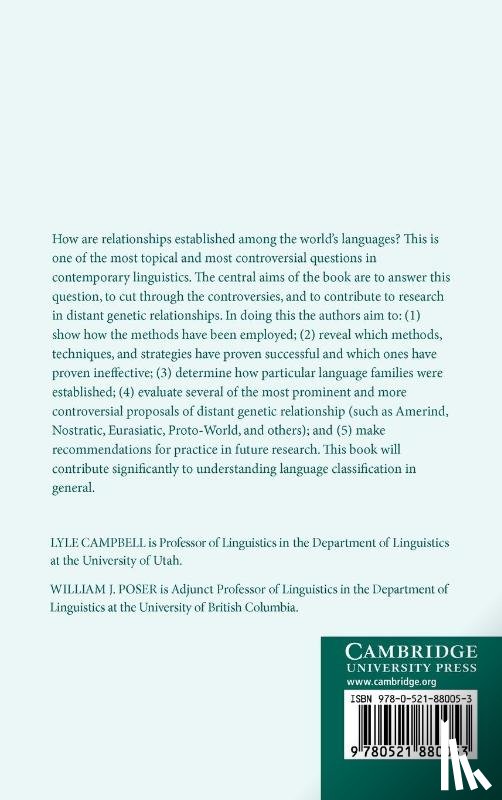 Campbell, Lyle (University of Utah), Poser, William J. (University of British Columbia - Language Classification