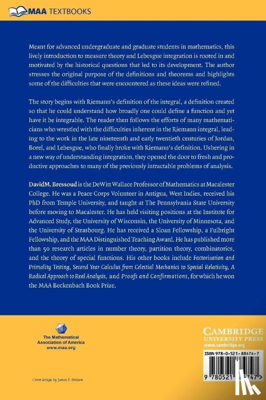 Bressoud, David M. (Macalester College - A Radical Approach to Lebesgue's Theory of Integration