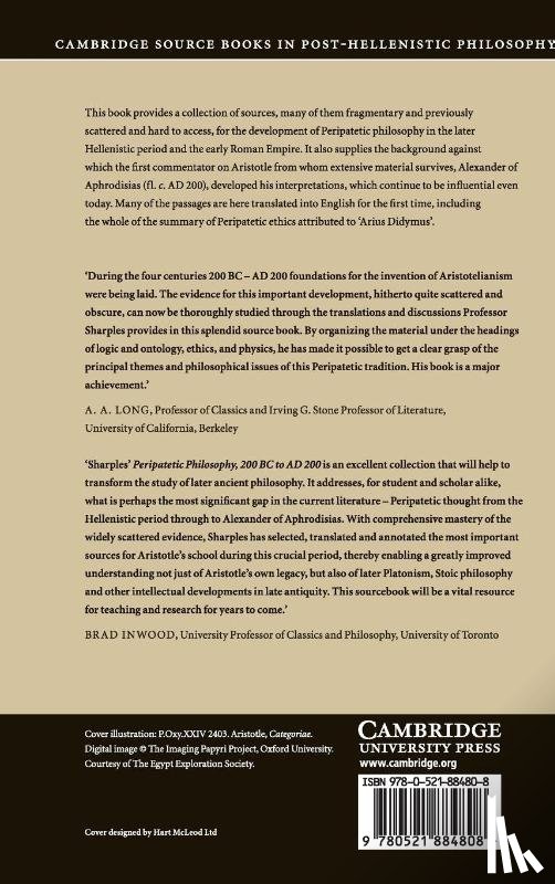 Sharples, R. W. (Professor - Peripatetic Philosophy, 200 BC to AD 200