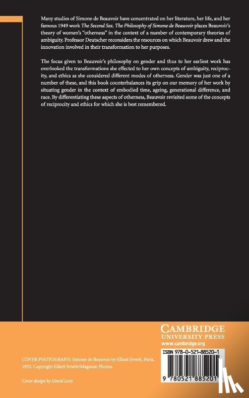 Deutscher, Penelope (Professor - The Philosophy of Simone de Beauvoir