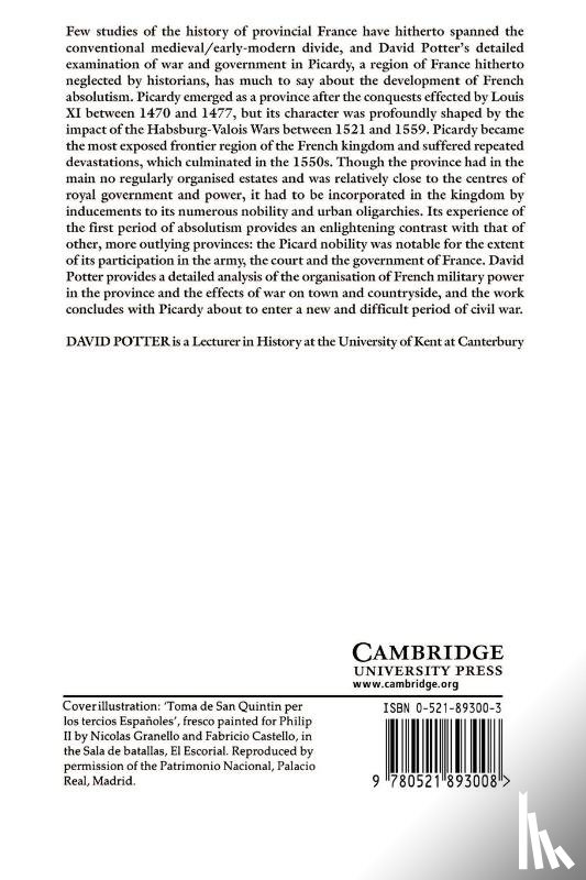 Potter, David (University of Kent - War and Government in the French Provinces