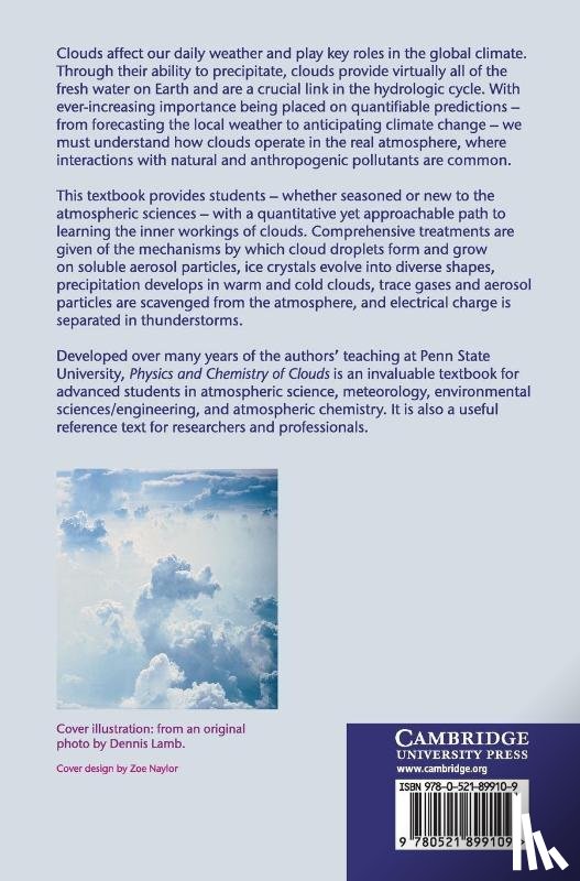 Lamb, Dennis (Pennsylvania State University), Verlinde, Johannes (Pennsylvania State University) - Physics and Chemistry of Clouds