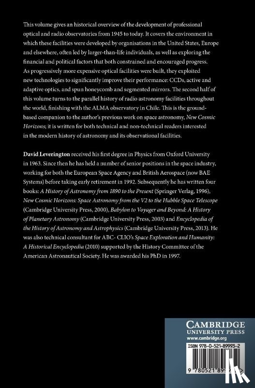 Leverington, David - Observatories and Telescopes of Modern Times