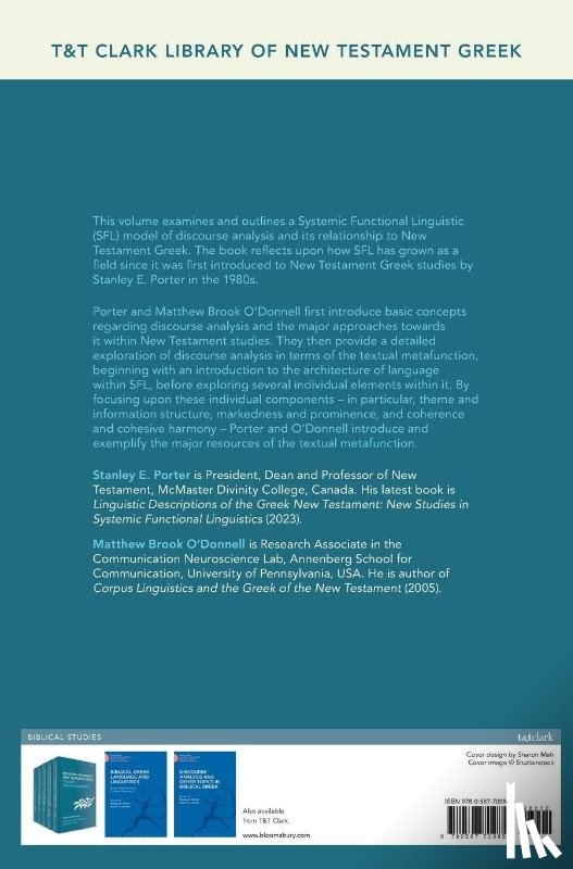 Porter, Stanley E. (McMaster Divinity College, O'Donnell, Dr. Matthew Brook (University of Liverpool - Discourse Analysis and the Greek New Testament