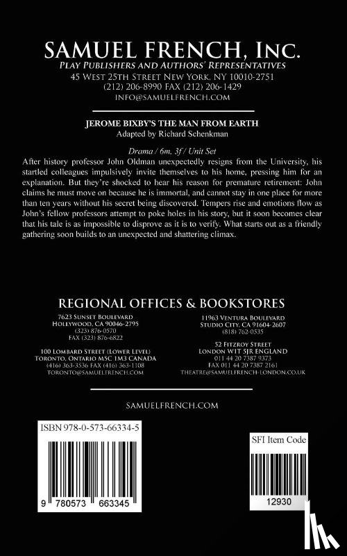 Schenkman, Richard - Jerome Bixby's the Man from Earth