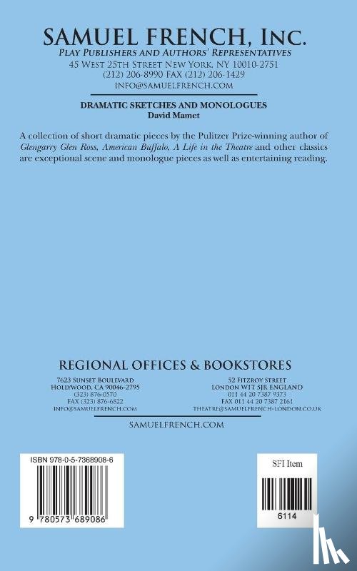 Mamet, Davis - Collection of Dramatic Sketches and Monologues