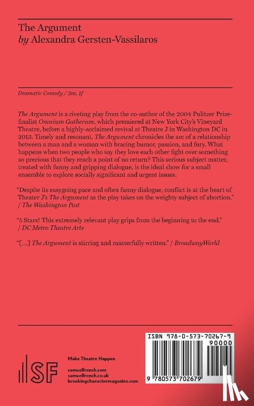 Gersten-Vassilaros, Alexandra (Playwright USA) - The Argument