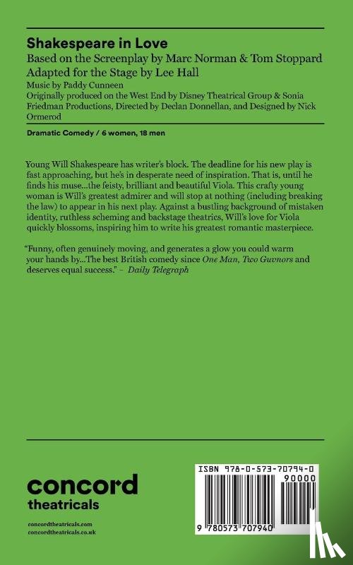 Stoppard, Tom, Hall, Lee, Norman, Marc - Shakespeare in Love (High School Edition)