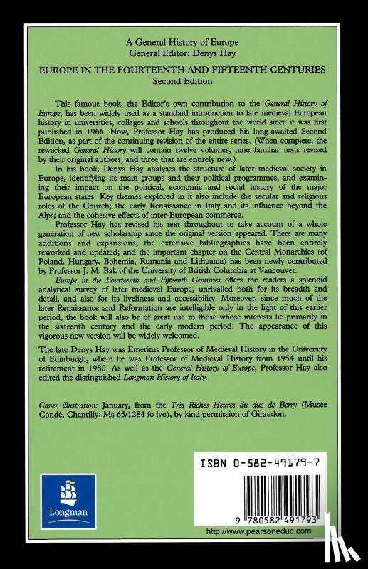 Hay, Denys - Europe in the Fourteenth and Fifteenth Centuries
