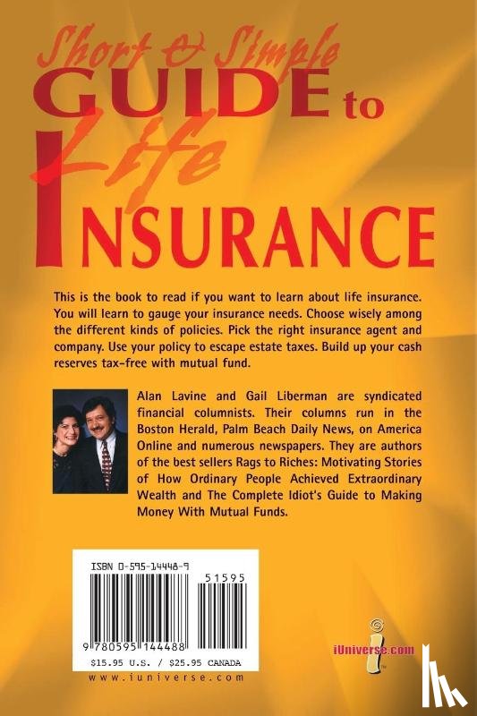 Lavine, Alan, Liberman, Gail - Short and Simple Guide to Life Insurance