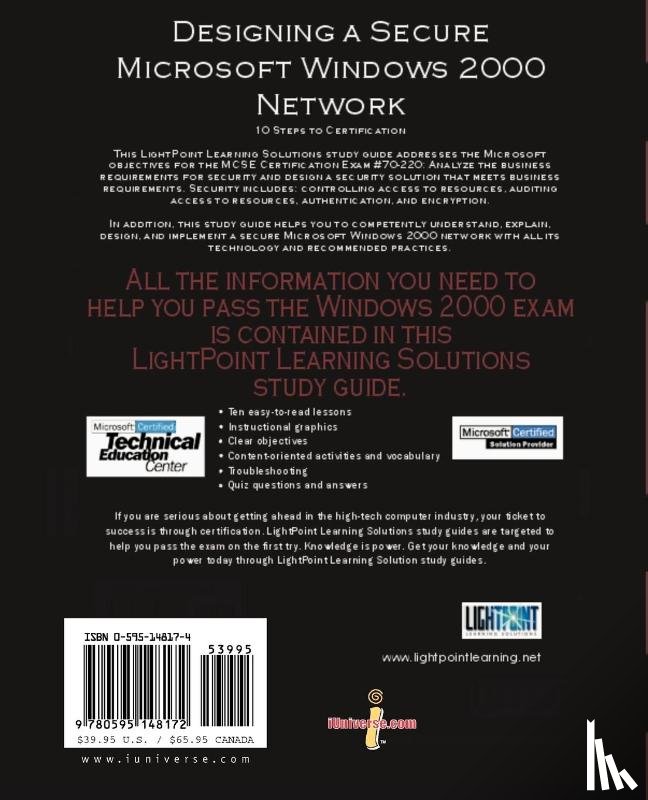 Iuniverse Com - Designing a Secure Microsoft Windows 2000 Network