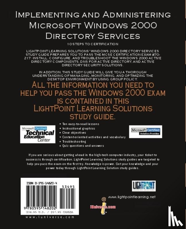 Solutions Light Point - Implementing and Administering Microsoft Windows 2000 Directory Services