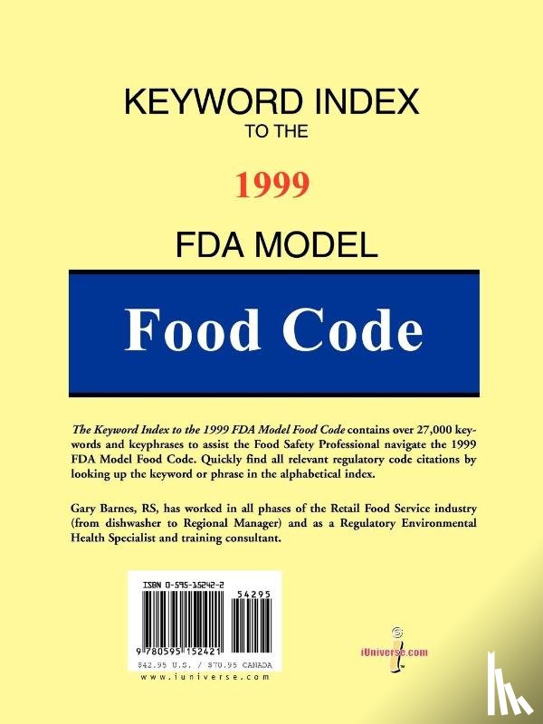 Barnes, Gary - Keyword Index: 1999 FDA Model Food Code