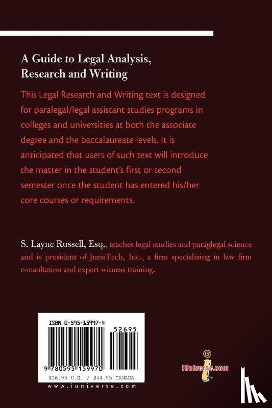 Russell, S Layne - A Guide to Legal Analysis, Research and Writing