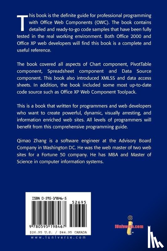 Zhang, Qimao - Professional ASP Programming Guide for Office Web Component