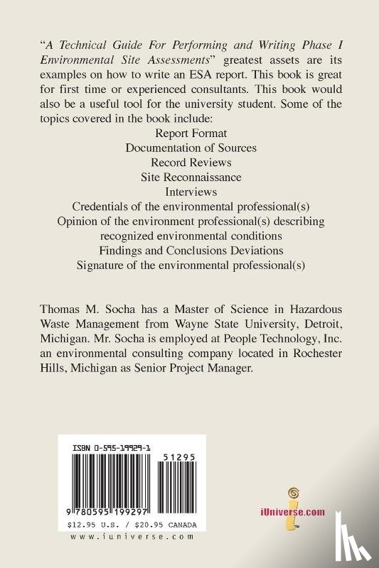 Socha, Thomas M - A Technical Guide for Performing and Writing Phase I Environmental Site Assessments