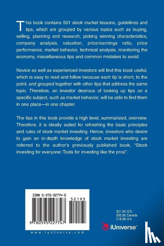 Khan, Arshad H - 501 Stock Market Tips and Guidelines