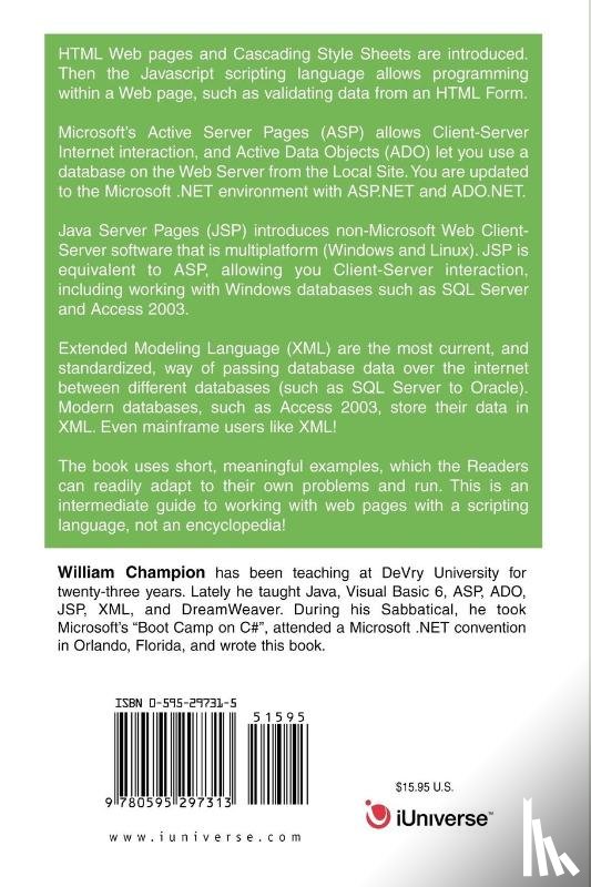Champion, William R - Web Scripting in Windows(.NET)