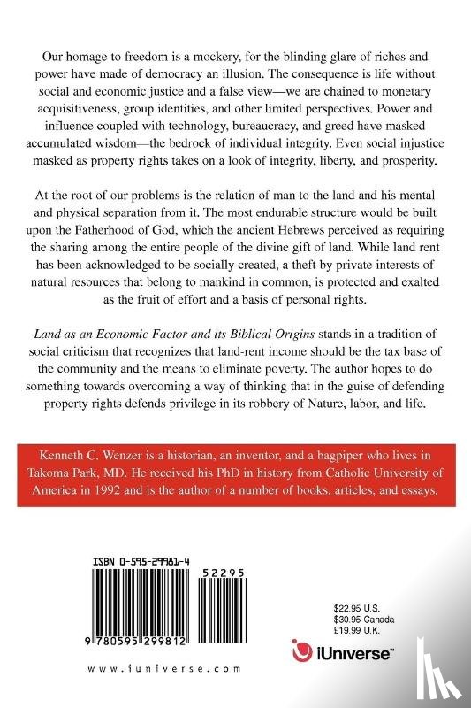 Wenzer, Kenneth C - Land as an Economic Factor and Its Biblical Origins