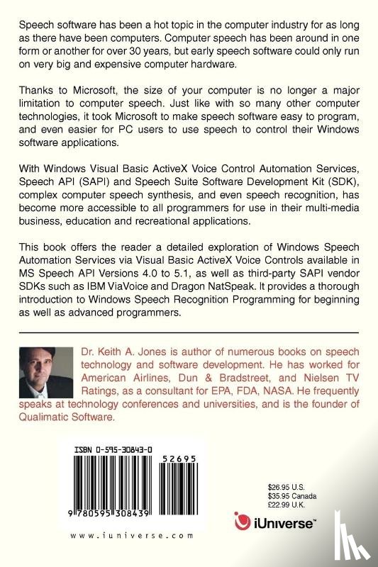 Jones, Keith a, Jones Ph D, Keith A - Windows Speech Recognition Programming