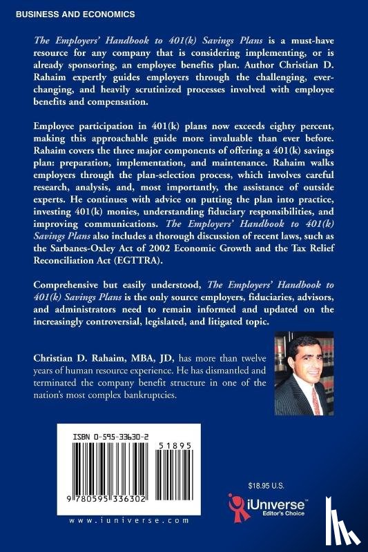 Rahaim, Christian D - The Employers' Handbook to 401(k) Savings Plans