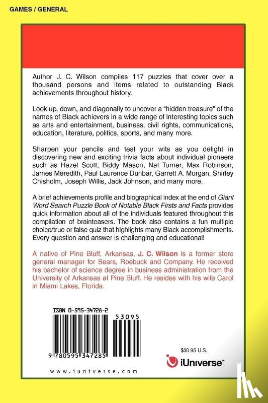 Wilson, J C - Giant Word Search Puzzle Book of Notable Black Firsts and Facts