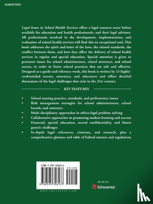 Schwab, Nadine C - Legal Issues In School Health Services